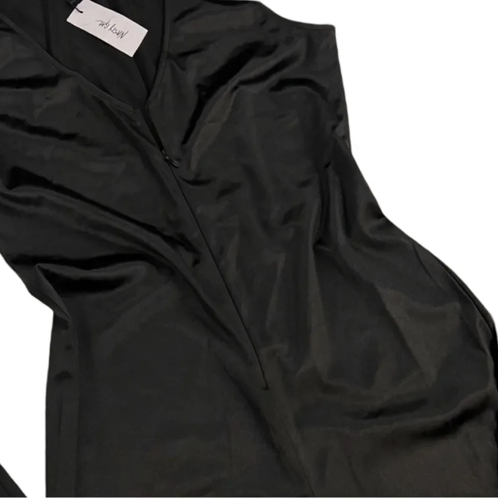 NWT Nasty Gal Slinky Bond Girl Black Zip Front One Piece Catsuit Jumpsuit - Picture 5 of 7